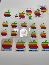 Large lot Vintage 1980s Apple Computer Logo-Stickers-Decals - Clean - Rainbow  picture