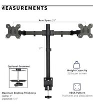 Vivo Black Dual Monitor Desk Mount Adjustable Stand Fits Screens up to 30in V002 picture
