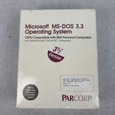 Vintage Microsoft MS-DOS 3.3 Operating System - 1987 Parcorp 3.5 NIB Sealed picture