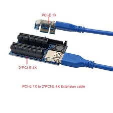 PCIE PCI-Express X1 to Dual 4X Adapter Extension cable Riser Cable PCIe x4 x8x16 picture