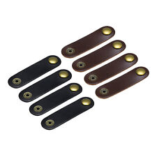 8Pcs Leather Cable Straps Cord Organizer Cable Ties Elastic Black/Coffee Color picture