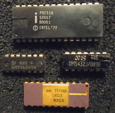 Lot of Four Vintage Micro Processing IC P8251A DM7404J S4201 DM74LS04N  picture