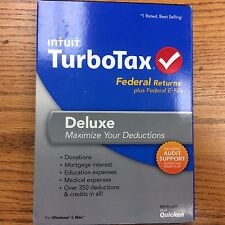 2013 TurboTax Deluxe Federal ONLY Turbo Tax New sealed CD in original DVDcase picture