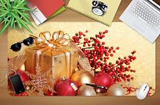 3D Gold Exquisite Gift Ball G740 Christmas Non-slip Desk Mat Keyboard Pad Amy picture
