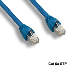 Kentek Blue 100ft Cat6A STP Cable 10Gbps 24AWG 600MHz RJ45 100% Pure Copper Wire picture