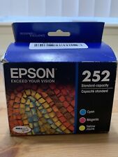 Genuine Epson 252 Cyan, Magenta, Yellow Ink Cartridges, Exp 1/2026 - Sealed picture