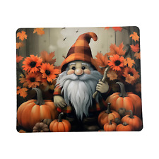 Mouse Pad Autumn Gnome Fall Season Pumpkins Anti Slip Back Easy Clean Sublimated picture