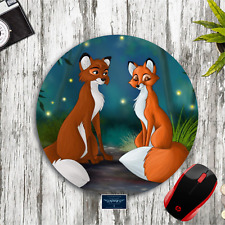 FOX & THE HOUND TODD VIXEY DISNEY INSPIRED ART ROUND MOUSE PAD DESK MAT PC GIFT picture
