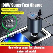 4 in 1 Fast Charging Car Charger Cable USB C PD Retractable Adapter O2J1 picture