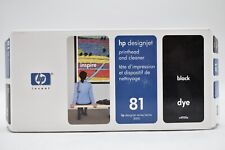 Lot of 2 Genuine HP DesignJet 81 C4950A Black Printhead and Cleaner picture