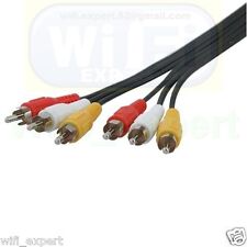 New Audio Video RCA Cable 3 feet 3 Males to 3 Males Yellow White Red V L R USA picture
