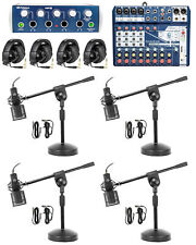 4-Person Podcast Podcasting w/Soundcraft Mixer+Presonus Headphones/Amp+Stands picture