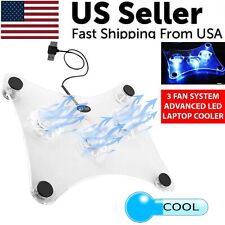 3 Fans USB Cooler Cooling Pad Stand LED Light Radiator For Laptop PC Notebook picture