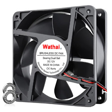 Wathai 120mm x120 x 38mm 12V 2Pin Dual Ball 12cm Industrial Cooling Fan High picture
