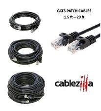 Cat6 Black Patch Cord Network Cable Ethernet LAN RJ45 UTP 1.5FT- 20FT Multi LOT picture