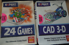 Lot Of 2 Expert Vintage Boxed Software 24 Games & Cad 3-D picture