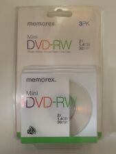 Memorex Mini DVD-RW 1.4GB Jewel Cases 3 Total Pack Sealed Duralayer picture