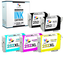 5 PK 252XL 252 XL Ink Cartridges for Epson T252XL Black Color Inks Fits WF-7110 picture