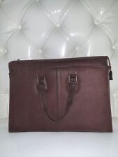Vintage Brown Genuine Leather Thin Briefcase Made In Columbia picture