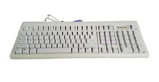 White Cream Turbo-Trak 5-Pin DIN (AT) Keyboard Retro Vintage Computer Needs Rep picture
