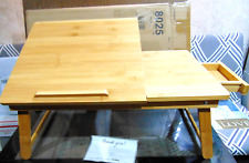New Birdrock Bamboo Laptop Tray Adjustable Titled Top Double Breakfast Bed Tray picture