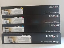 Set of 4 Genuine Lexmark X950X2KG, X950X2YG, X950X2CG, X950X2MG Toner Cartridges picture