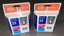 G7 2-NOS GENUINE HP 25 TRI-COLOR INK PRINT CARTRIDGE EXPIRED INKJET OLD STOCK picture