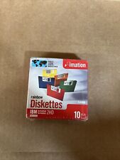 New Sealed 10 Pack Imation IBM Formatted 1.44 MB Rainbow Diskettes picture