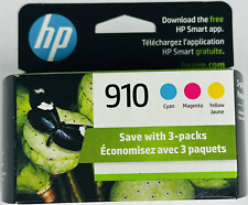 New Genuine HP 910 Cyan Magenta Yellow 3PK Ink Cartridges OfficeJet 8035, 8028 picture