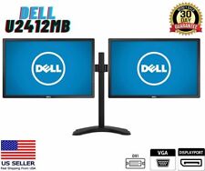 Lot of 2 x Dell UltraSharp U2412Mb 24inch LED Monitor 1200p w/DualStand, Cables picture