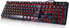 Rii RK100 3 Color LED Backlit Large Size USB Wired Mechanical Keyboard Gaming picture
