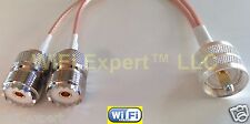 UHF Male PL259 to Y type 2X Female SO239 Splitter Combiner cable pigtail RG316 picture