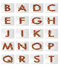 Ambesonne Christmas Alphabet Mousepad Rectangle Non-Slip Rubber picture