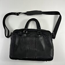 Robert Graham Briefcase Black Leather Laptop Bag 15 x 12 picture