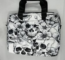 Laptop/Messenger/Travel Briefcase 16 “ Skull White/Black Gothic Bag NWOT picture