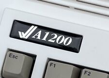 A1200 Logo Gel Filled Badge (Black/Silver) for Commodore Amiga 1200 NEW picture