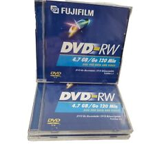NEW DVD-RW FujiFilm 4.7 GB/Go 120 Minutes Re-Recordable LOT OF 3 NEW SEALED picture