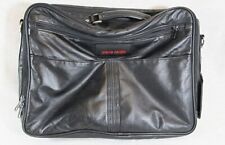 vintage leather Pierre Cardin messenger work computer laptop hand bag w/ID tag picture