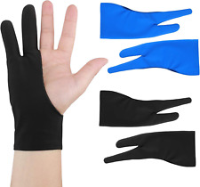 4 Pack Artist Drawing Tablet Gloves Two Finger Graphics Painting Glove Free Size picture