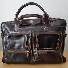 Vintage Brown Leather 16‘’ Laptop Briefcase Handbags Black Professional Briefcas picture