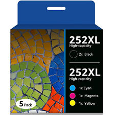 5x 252XL High Yield Ink Replacement For Epson 252 WorkForce WF3620 WF3640 WF7710 picture