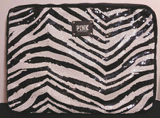 Victoria's Secret PINK BLING Laptop Sleeve *Nw/oT* White & Black Zebra Sequin picture