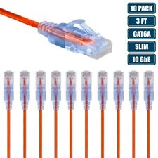 10x 3FT Cat6A RJ45 Network LAN Ethernet UTP Patch Cable 10Gb Copper 30AWG Orange picture