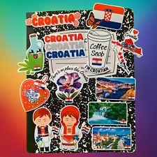 Croatia Theme Decals Set of 13 Waterproof Stickers - Croatian Art Gift picture