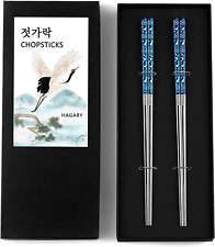 Crane Blue Chopsticks Metal Chopsticks Reusable Designed in Korea Japanese Style picture