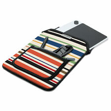 Striped Neoprene Tablet Sleeve with Carrying Handle & Zippered Accessory Pocket picture