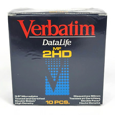 Verbatim DataLife MF 2HD Micro 3.5 Diskettes Floppy Discs 10Pack NOS picture