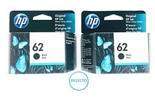 Genuine 2-Pack HP 62 Black Ink Cartridges (T0A52AN) NEW SEALED Boxes picture
