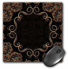 3dRose Elegant Gold Design on a dark chocolate brown damask background MousePad picture