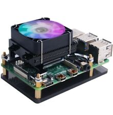 Geeekpi Raspberry Pi 3 & 4 Fan, Low-Profile Cpu Cooler With Rgb Cooling (Black) picture
